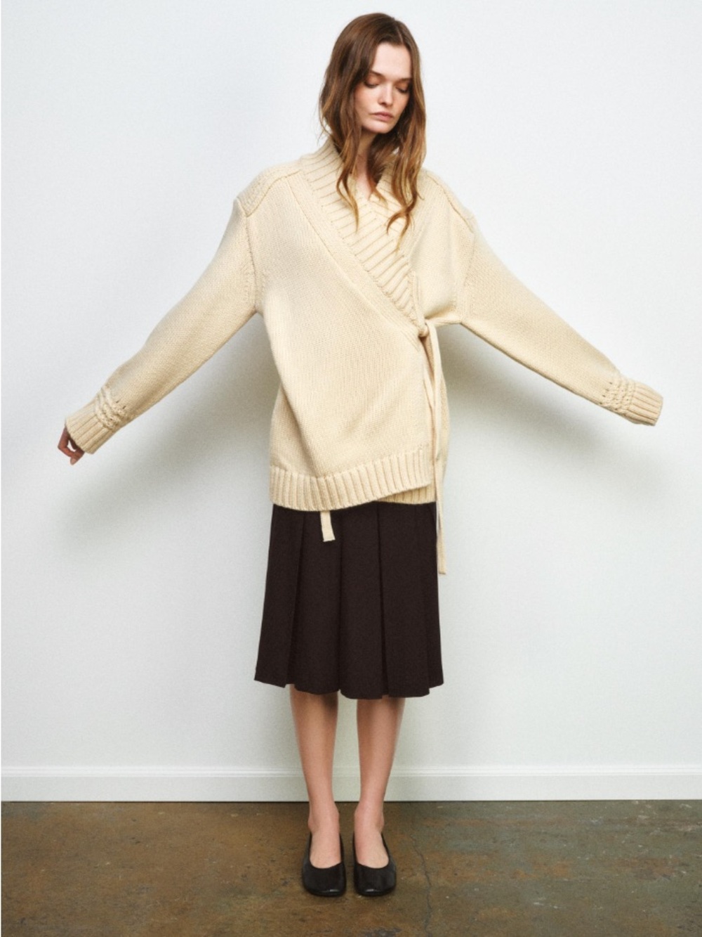 Zara Cream Wrap Tie Cardigan